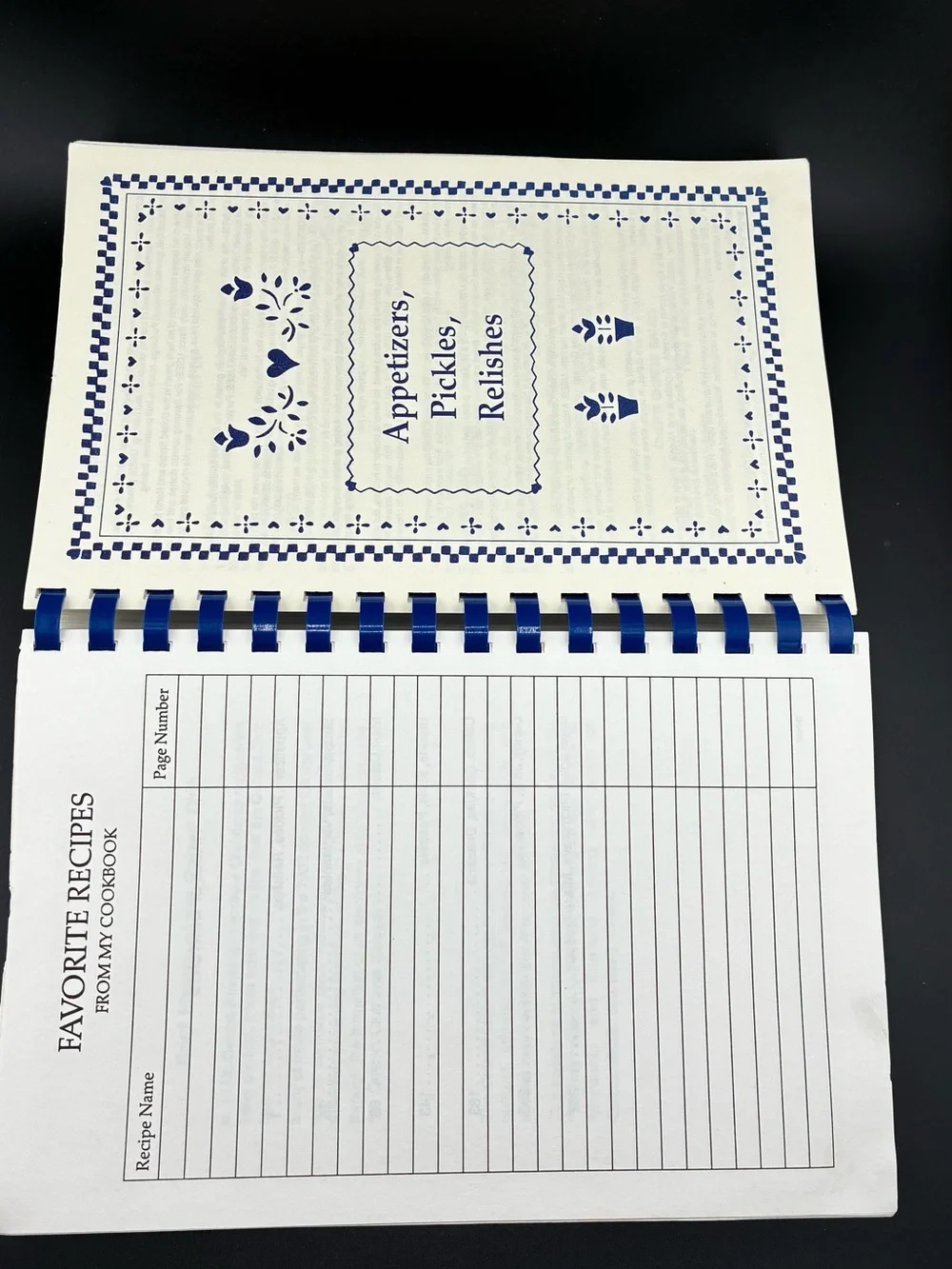 1980s Sharing Recipes Cookbook — White Cover with Blue Spiral
